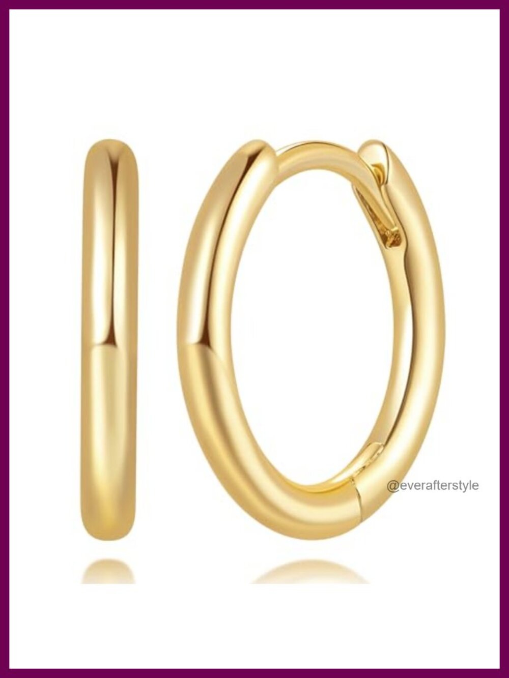 14K Gold Plated Small Huggie Hoop Earrings for Women 15mm 19mm 23mm